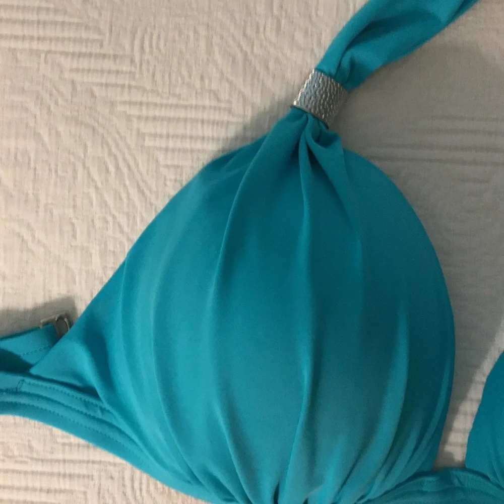 Venus Turquoise Blue Halter Bikini Set Two Piece Swimsuit Bottoms 14 Top 36 DDD